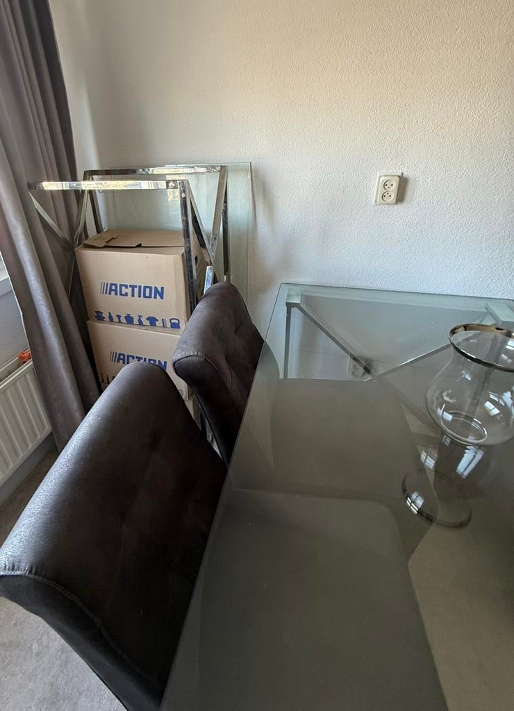 Salon tafel, eethoek en bijzet tafel., 50 tot 100 cm, Vierkant, Ophalen of Verzenden, Zo goed als nieuw