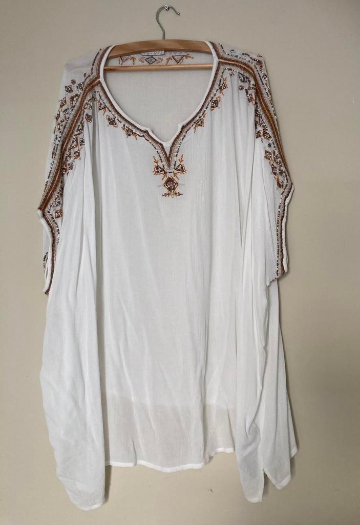 Wit Open End tuniek 52, Wit, Maat 46/48 (XL) of groter, Ophalen of Verzenden, Korte mouw