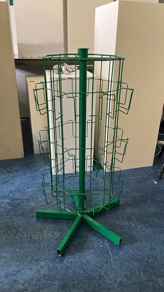 Groen vintage kaartenrek ansichtkaarten draairekje carrousel, Ophalen of Verzenden