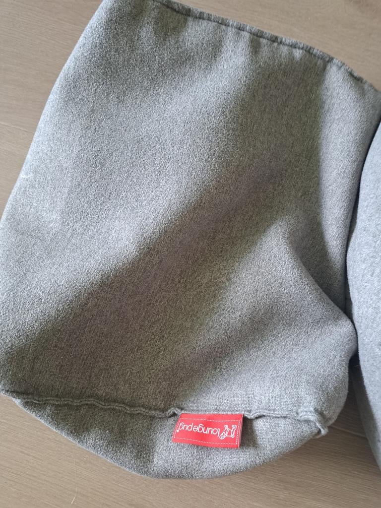 Loungepug Zitzak met Voetenbank Grijs, Huis en Inrichting, Zitzakken, Ophalen, Gebruikt, Grijs, Zitzak