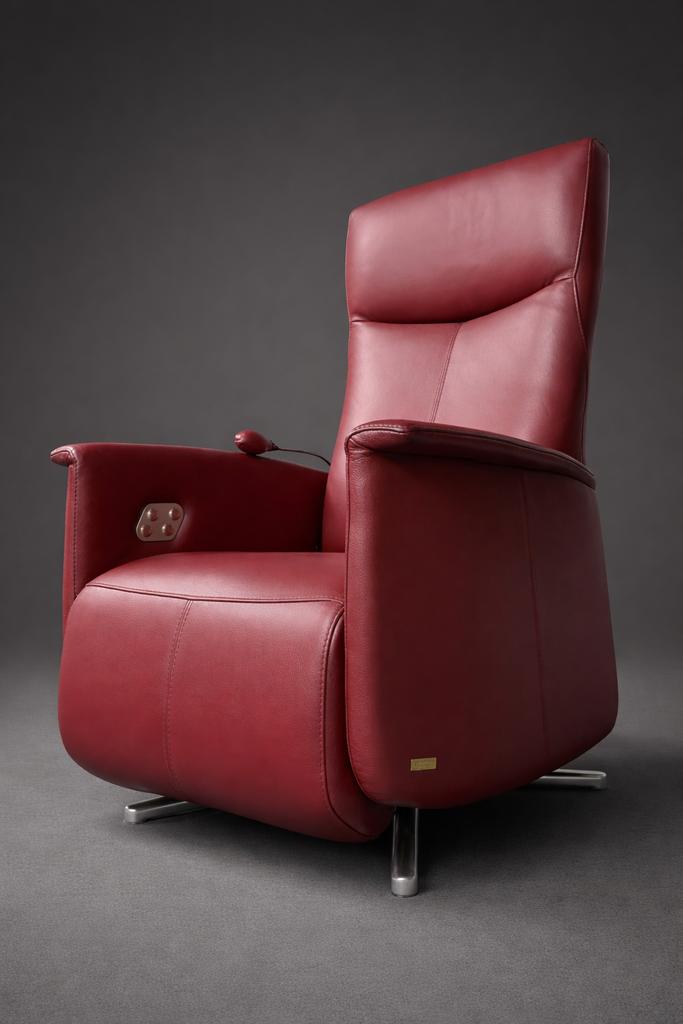 Relaxfauteuil Prominent Echt Leder met 2 motr Lendepomp, Huis en Inrichting, Fauteuils, Ophalen of Verzenden, Zo goed als nieuw