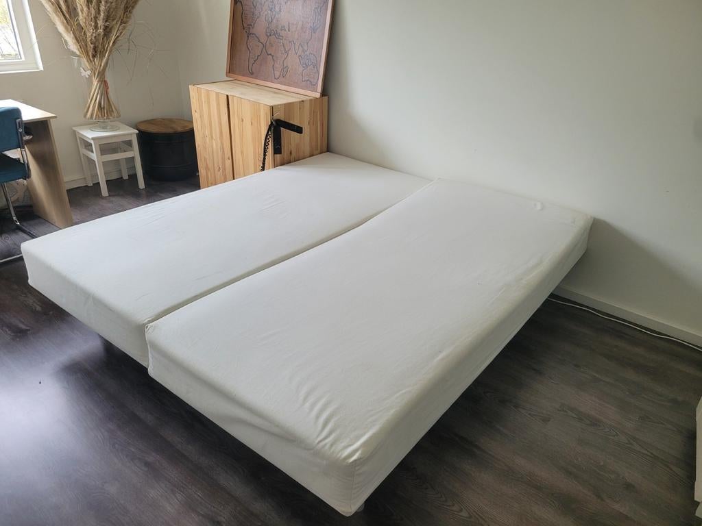 180 (2x90) x 200  elektrisch verstelbare boxspring, Ophalen, Gebruikt, Tweepersoons, 180 cm