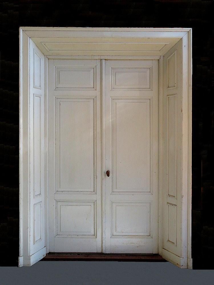 Oude Set Ensuit Draaideuren +compleet schuin inlopend kozijn, Gebruikt, 120 cm of meer, Binnendeur, Ophalen of Verzenden