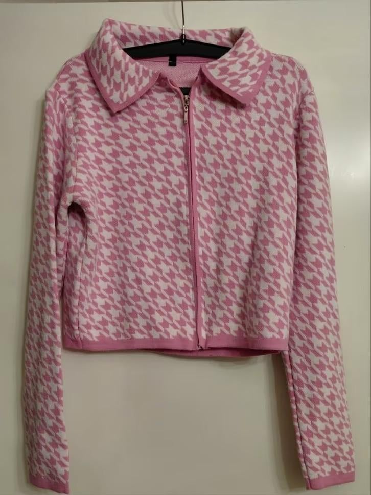 Jasje met Pied de poule print, Verzenden, Nieuw, Jasje, Roze