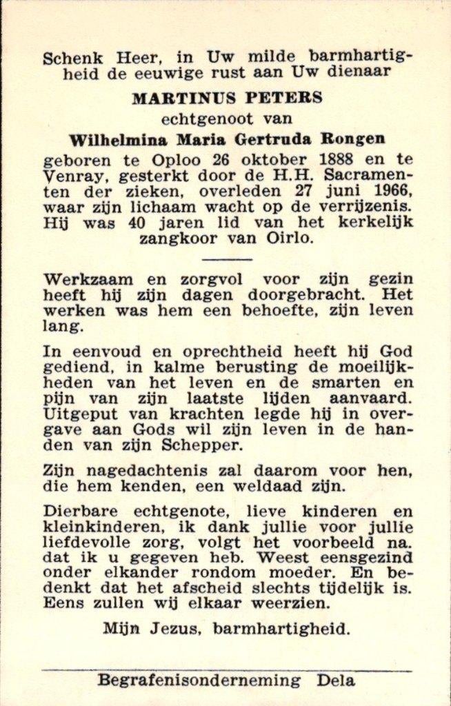 Peters Martinus Oploo 1888-1966 Oirlo, Ophalen of Verzenden