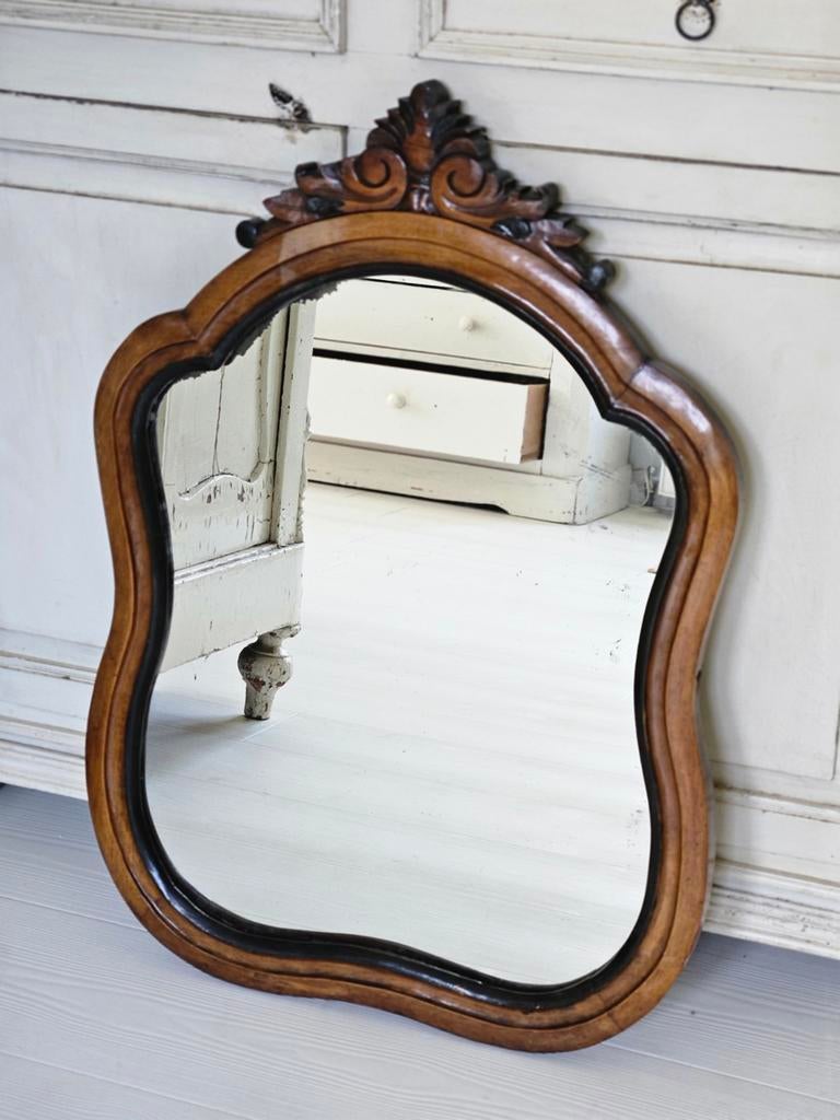 Prachtige antieke Franse spiegel, Ophalen, Rechthoekig, Minder dan 50 cm