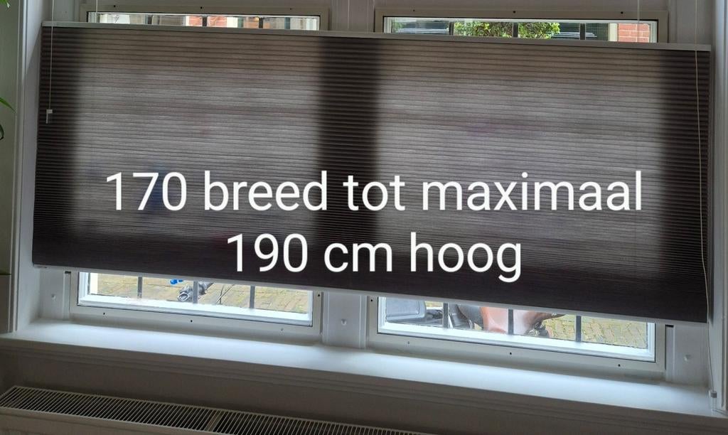 Plissé gordijn, Huis en Inrichting, Ophalen, Gebruikt, 150 tot 200 cm, Grijs