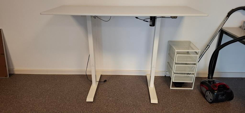 Elektrisch Verstelbare Zit-Sta Bureau - Wit, 160x60 cm, Ophalen, Gebruikt, 50 tot 100 cm, 150 tot 200 cm