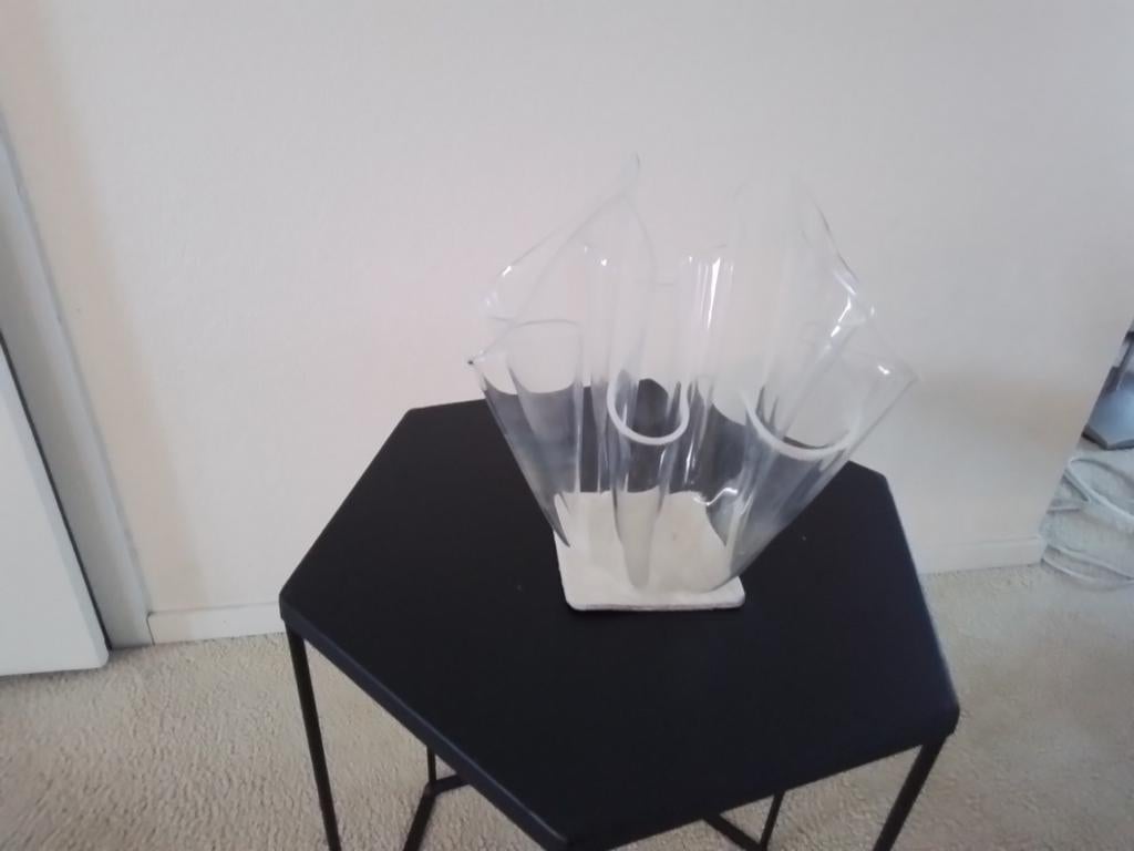 Vintage plexiglas vaas, Ophalen, Gebruikt, Overige materialen, Minder dan 50 cm