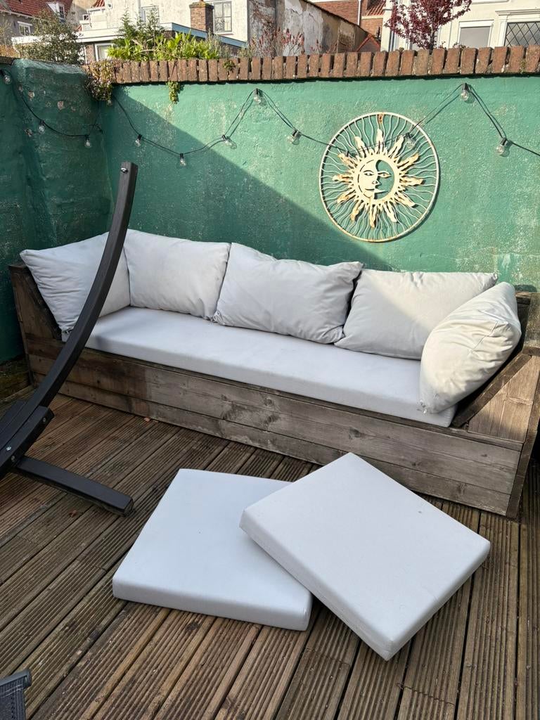 Kussens voor een steigerhouten loungeset (hoekbank), Ophalen, Gebruikt