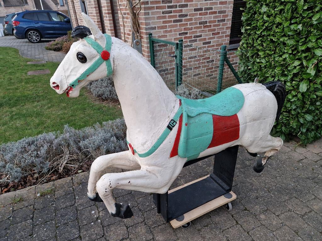 KERMIS PAARD DRAAIMOLEN DECO VINTAGE, Ophalen, Gebruikt