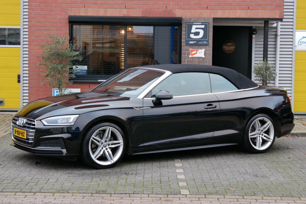 Audi A5 Cabriolet 2.0 TFSI S-line Pro Line Plus.facelift. na, Gebruikt, 4 stoelen, Bluetooth, Zwart