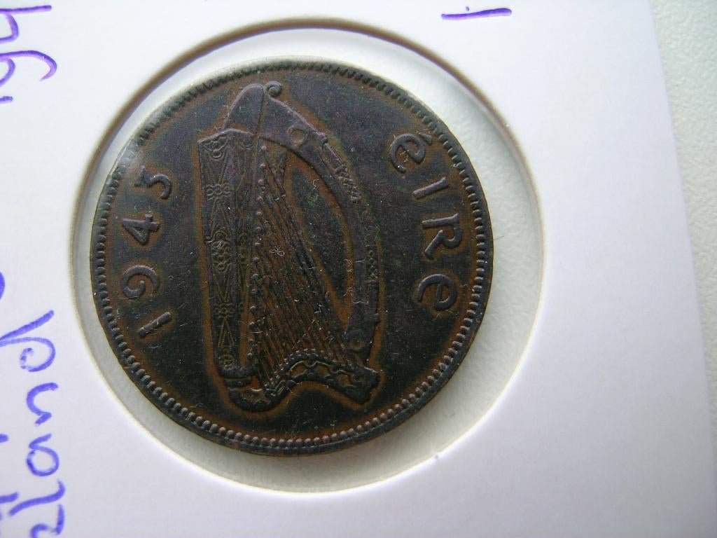 Half Penny 1943 Ierland, Ophalen of Verzenden, Overige landen, Losse munt