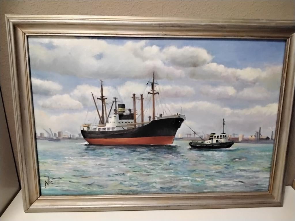 Grote partij schilderijen scheepvaart mariteam enzv, Ophalen