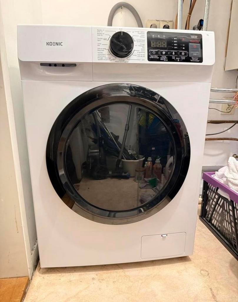 Koenic wasmachine, Ophalen, Zo goed als nieuw, Voorlader, 1200 tot 1600 toeren