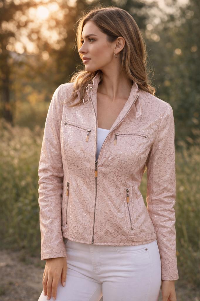 ARMA leren jas beige/crème snake print maat 38/M y2k vintage, Maat 38/40 (M), Beige, Arma, Ophalen of Verzenden