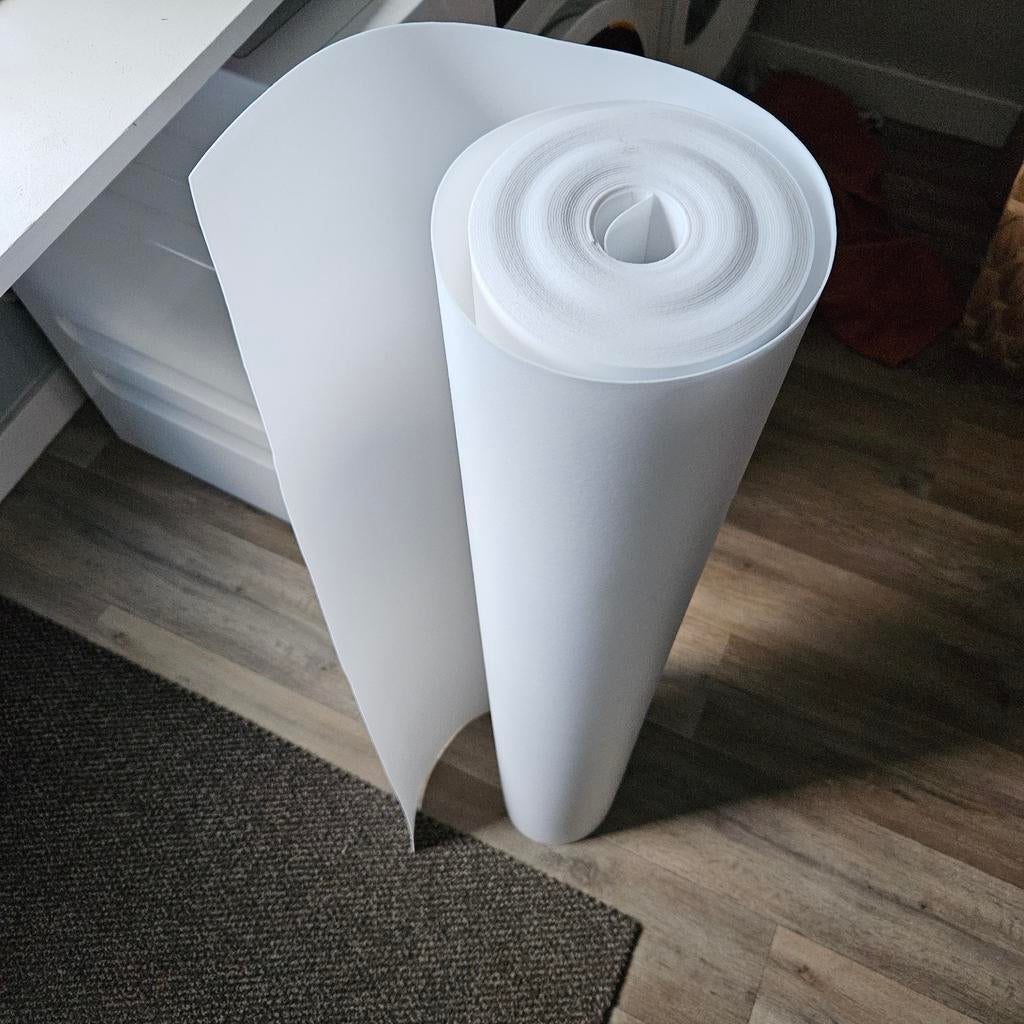 Ondervloer PVC vloer 1 meter breed, ca. 23 meter op rol, Huis en Inrichting, Stoffering | Vloerbedekking, Wit, Overige typen, Nieuw