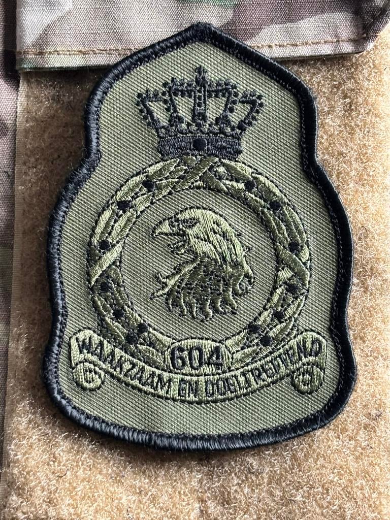 Kroon embleem klu 604 SQN, Verzenden, Luchtmacht, Nederland, Embleem of Badge