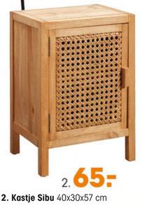 Sibu rotan webbing nachtkastje, Ophalen of Verzenden, Zo goed als nieuw, Minder dan 45 cm, Minder dan 55 cm