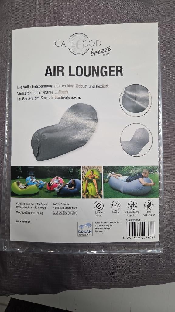 Air lounger, grijs, Ophalen of Verzenden, Nieuw, Grijs, Overige typen