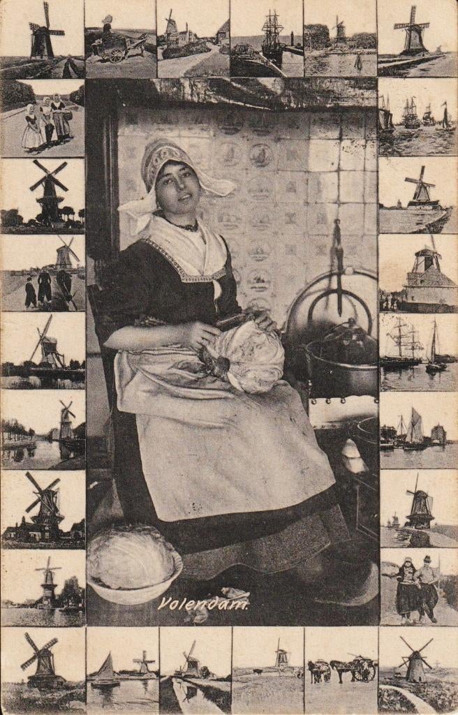 Volendam - Molenkaart - Klederdracht, Verzenden, Voor 1920, Gelopen, Noord-Holland