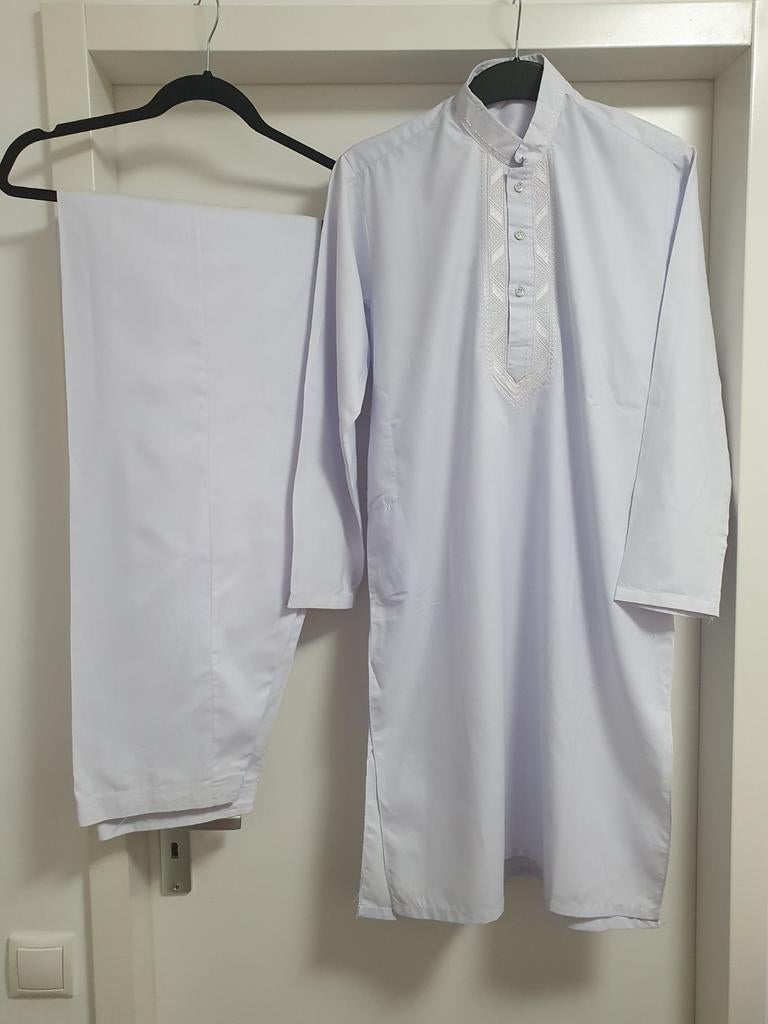 Witte Kameez Shalwar Kurta Kamiz Maat 170/176, Kinderen en Baby's, Kinderkleding | Maat 170, Zo goed als nieuw, Jongen, Overige typen