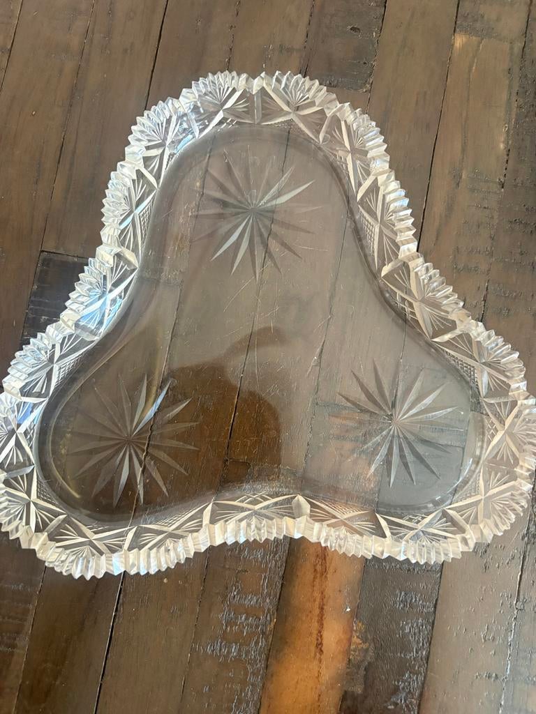 Antieke snoepje schaal met mooie waaier bovenkant, Ophalen of Verzenden