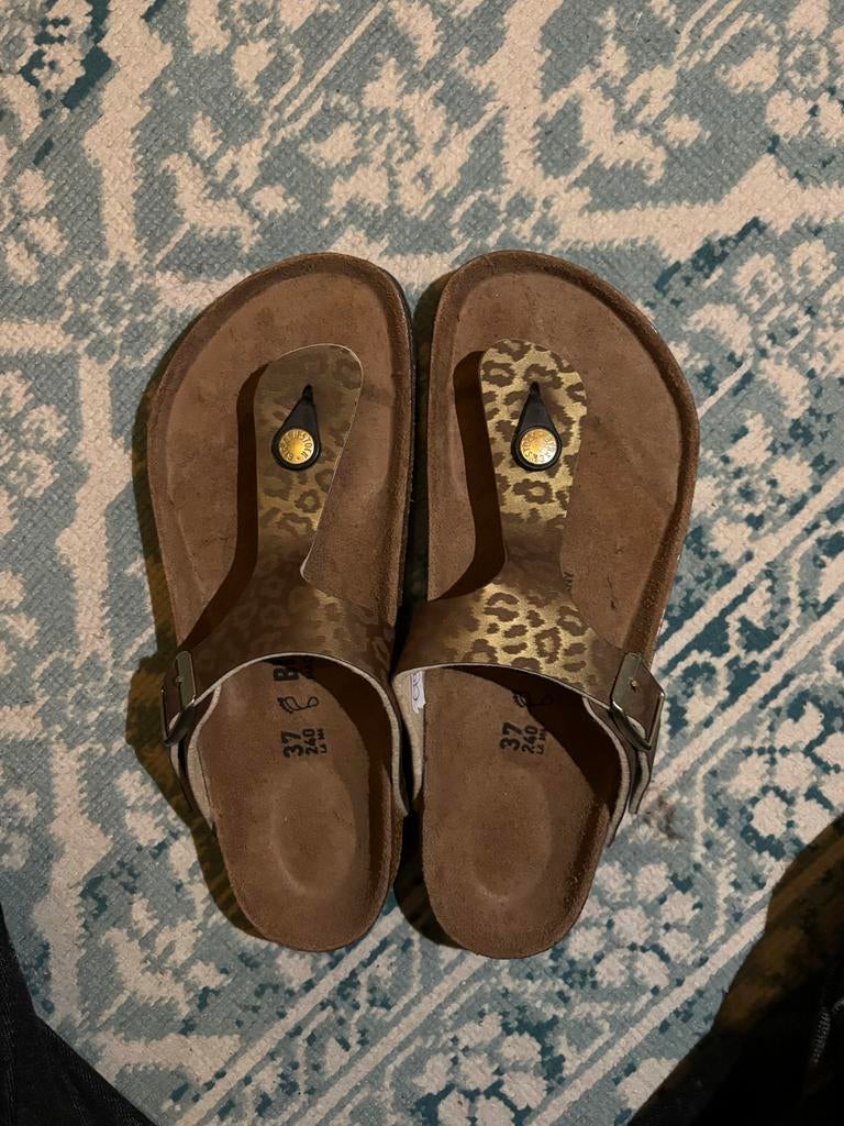 Birkenstock slippers maat 37 goud panterprint, Kleding | Dames, Schoenen, Slippers, Overige kleuren, Ophalen of Verzenden, Zo goed als nieuw