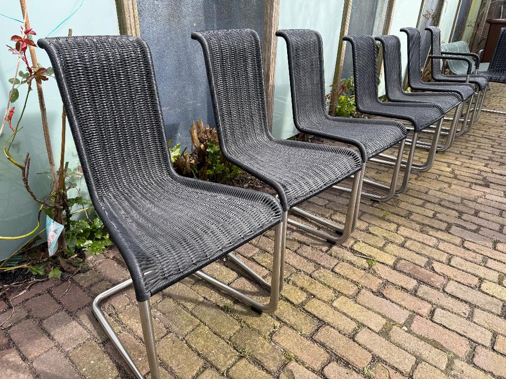 6x Tecta B20 stoelen en 2x D20 mooie staat, Huis en Inrichting, Stoelen, Ophalen, Zo goed als nieuw, Metaal, Vijf, Zes of meer stoelen