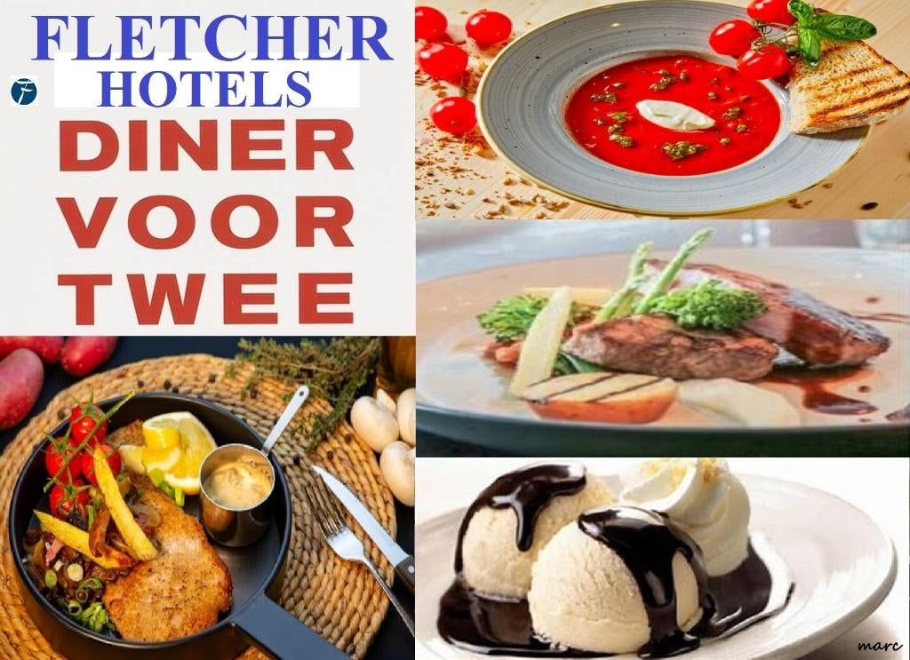 Fletcher hotel DINERBON 3-gangen diner voor 2 personen, Tickets en Kaartjes, Twee personen, 1 overnachting
