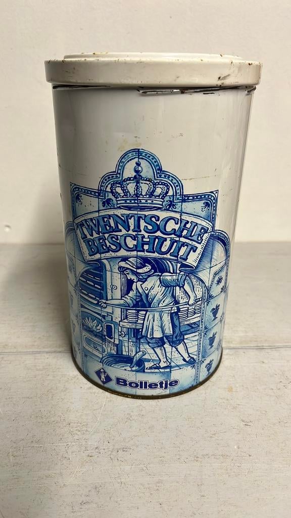 Vintage Oude Twentsche Beschuitbus van Bolletje, Verzamelen, Blikken, Ophalen of Verzenden, Gebruikt