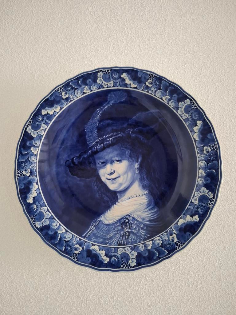 Porceleyne fles delftsblauw bord Sakia 41.cm, Antiek en Kunst, Ophalen