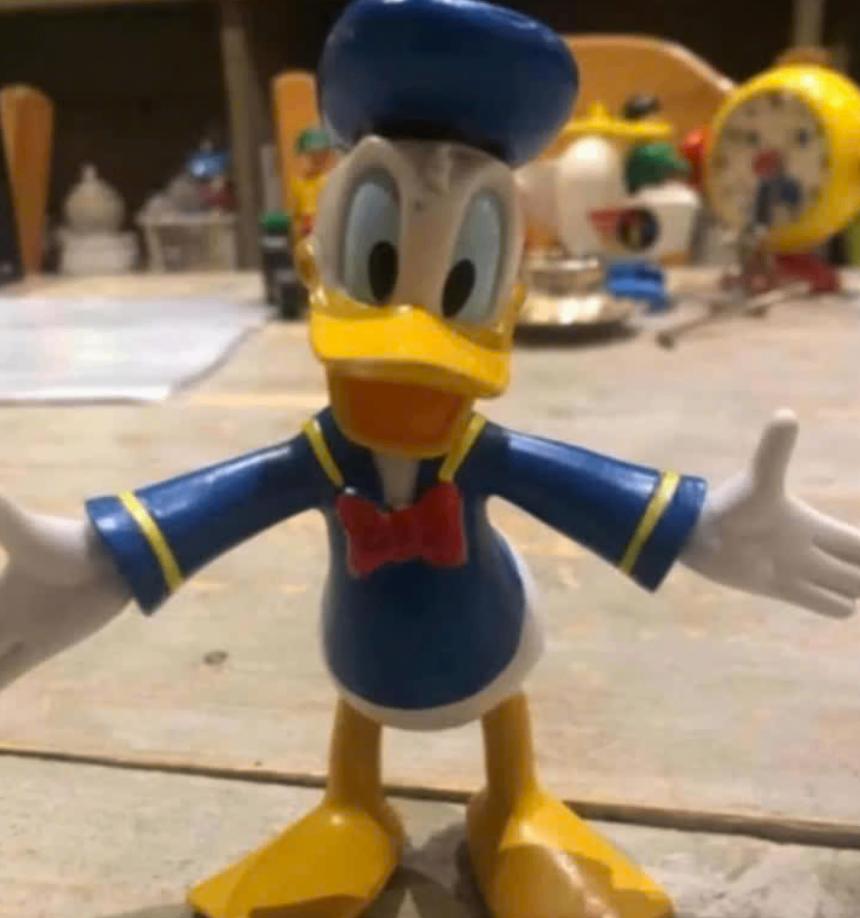 Donald Duck vintage rubberen popje (12 cm), Ophalen of Verzenden, Donald Duck, Zo goed als nieuw, Beeldje of Figuurtje
