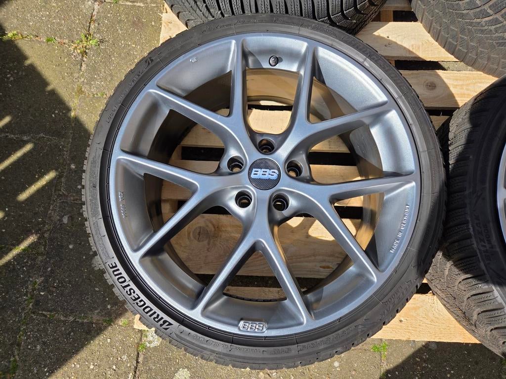 Originele BBS velgen 19 inch met banden, Gebruikt, Banden en Velgen, Winterbanden, 235 mm