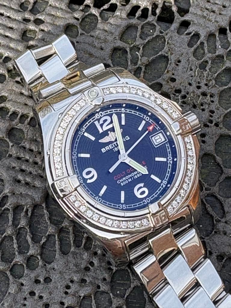 Breitling Colt 33mm Dameshorloge met Briljanten Lunette A773, Sieraden, Tassen en Uiterlijk, Horloges | Dames, Overige merken