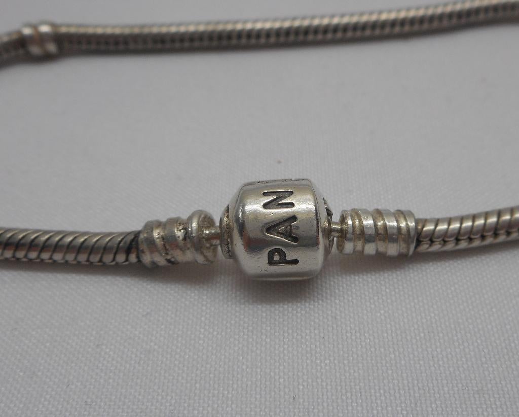 Pandora zilveren armband met bol slot 19.5 cm nr.1789, Verzenden, Zo goed als nieuw, Zilver, Zilver