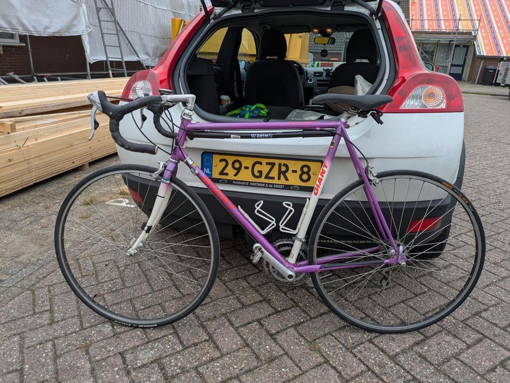 Giant Retro Wielrenfiets Paars, Fietsen en Brommers, Ophalen of Verzenden, Gebruikt, Aluminium, Giant