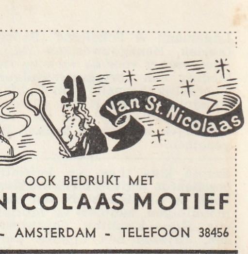 Retro reclame 1951 Sellotape Hapece Sinterklaas motief, Verzamelen, Verzenden, Overige typen