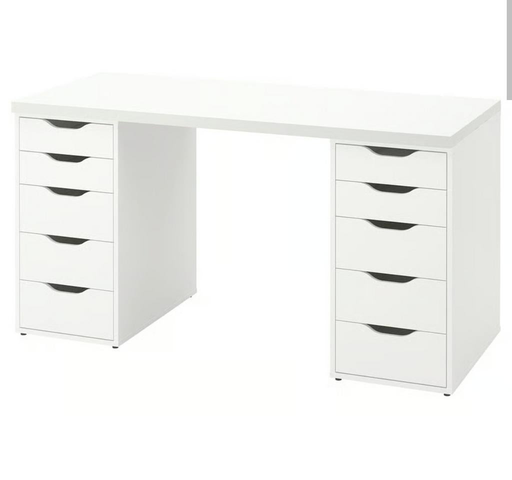 Ikea bureau (LAGKAPTEN / ALEX
Bureau, wit, 140x60 cm), Ophalen, Zo goed als nieuw