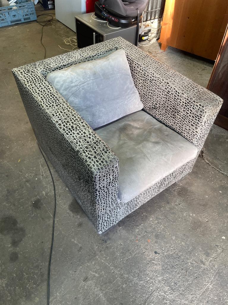 MINOTTI ARMCHAIR BY RODOLFO DORDONI stoel, Huis en Inrichting, Ophalen of Verzenden, Zo goed als nieuw, Rechthoekig, Minder dan 50 cm