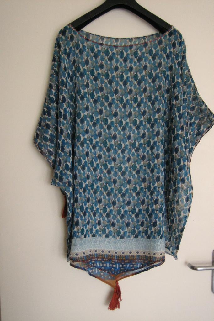 Luchtige tuniek met tulpen in blauwtinten, maat XL snazzeys, Verzenden, Nieuw, Maat 46/48 (XL) of groter, Blauw