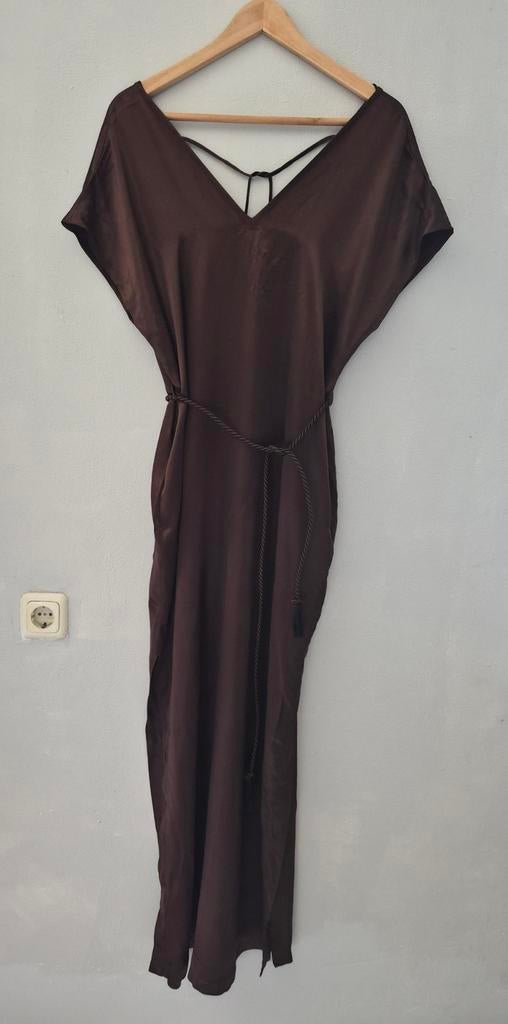 Vanilia satin look maxi-jurk nieuw, Bruin, Vanilia, Nieuw, Ophalen of Verzenden