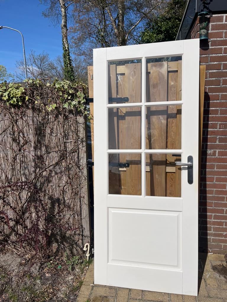 Witte opdek binnendeur 201,5 x 85, Ophalen, 80 tot 100 cm, Binnendeur, Zo goed als nieuw