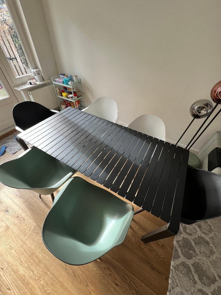Outdoor Dining Table + 6 Chairs, Ophalen, 200 cm of meer, 50 tot 100 cm, Zo goed als nieuw