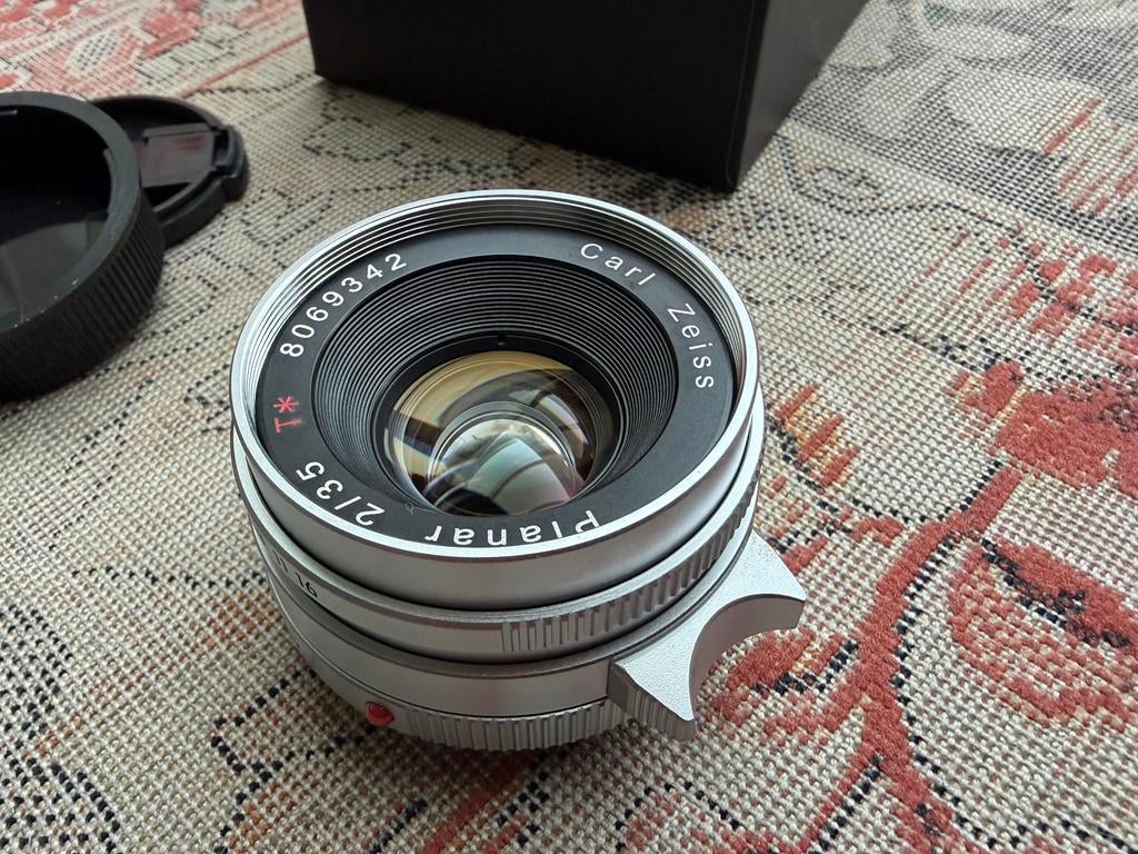 Carl Zeiss Planar Contax G35 F2 Silver Lens for Leica M, Ophalen of Verzenden, Nieuw, Groothoeklens