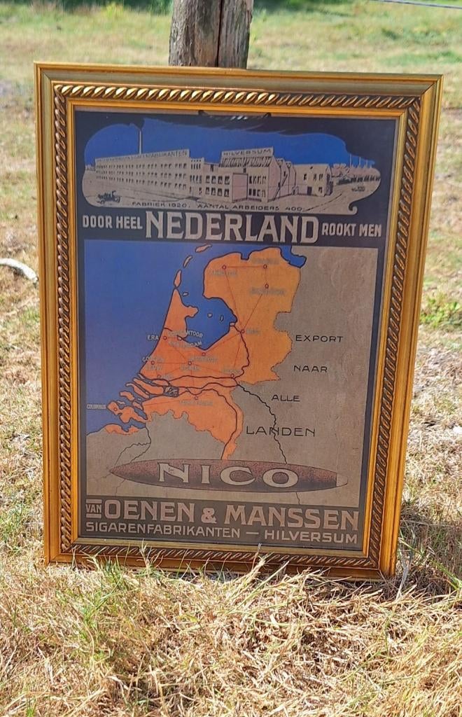 Origineel en authentiek reclame karton voor Nico sigaren., Ophalen, Reclamebord, Gebruikt, .