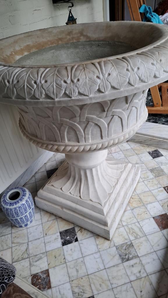 Prachtige massief marmeren doopvont / sierschaal, Ophalen of Verzenden