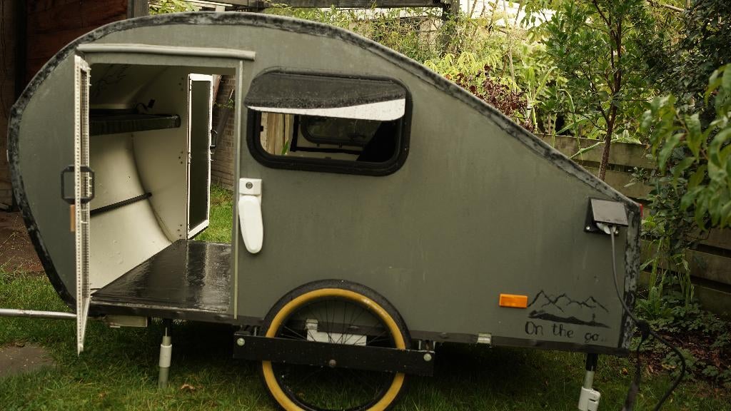Carbon zelfbouw fietscaravan, Ophalen, Zo goed als nieuw, Aanhangfiets, 80 kg of meer