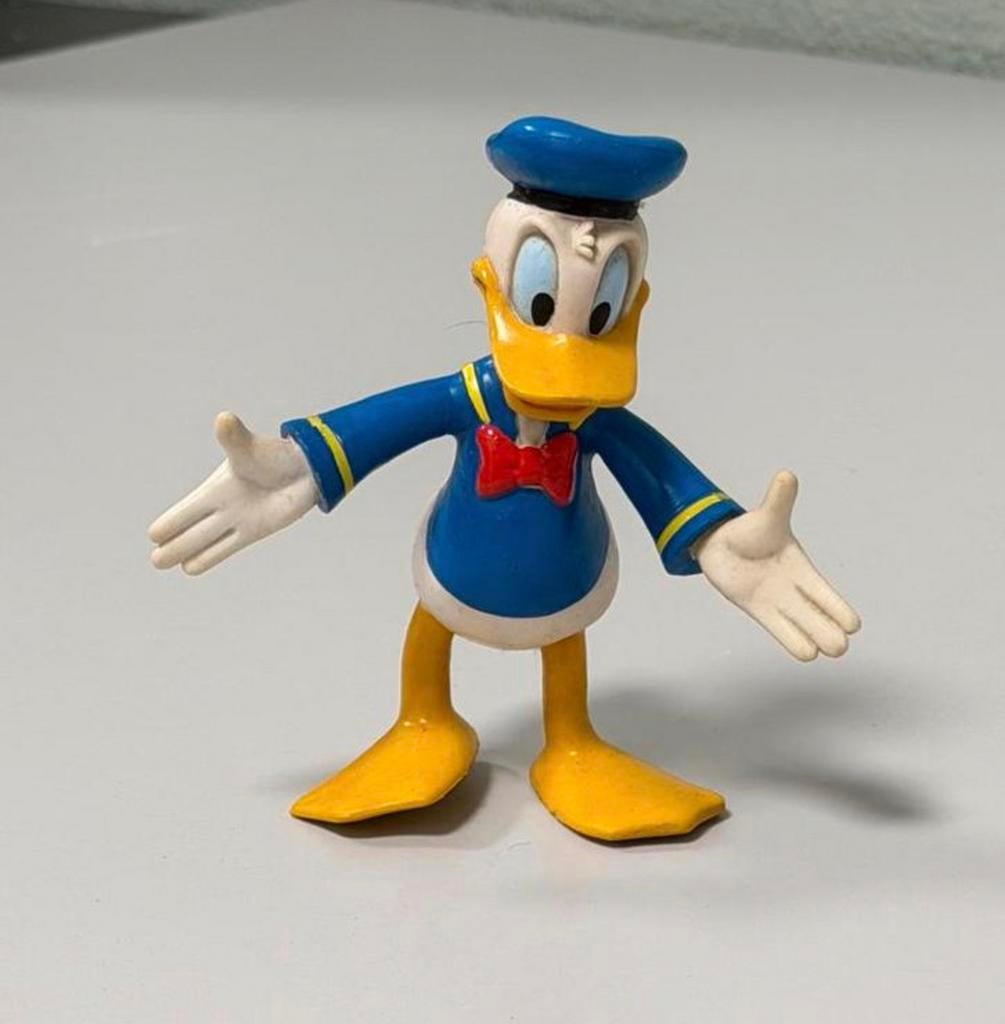 Origineel Vintage Disney Donald Duck Rubber Figuurtje – 12cm, Beeldje of Figuurtje, Ophalen of Verzenden, Zo goed als nieuw, H