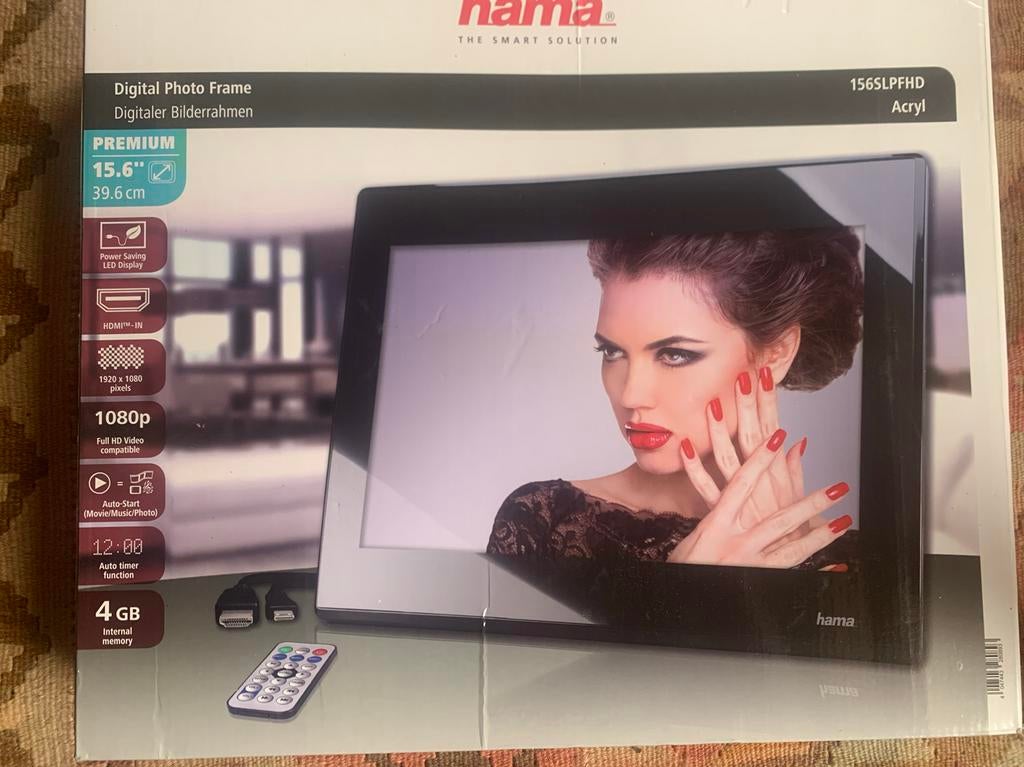 Hama digitale fotolijst 15.6 inch, Audio, Tv en Foto, Fotografie | Digitale fotolijsten, Nieuw, Ophalen of Verzenden, 12 inch of groter